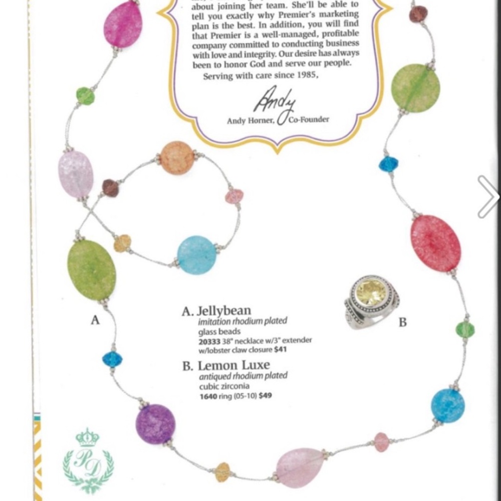 Premier Designs 2014 Pastel Multicolor Beaded Necklace